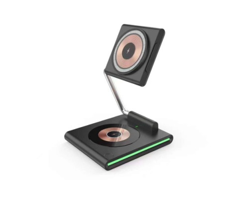 Зарядна станція 3IN1 W023 TRANSFORMER MagSafe RGB Light (iPhone, iWatch, AirPods) Original Black mag-200000150492519385