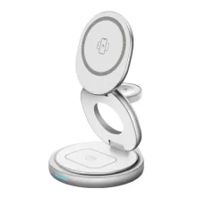 Зарядний пристрій 3 IN1 W27 MAGSAFE (iPhone, iWatch, AirPods) ORIGINAL Silver mag-2000001642245152198