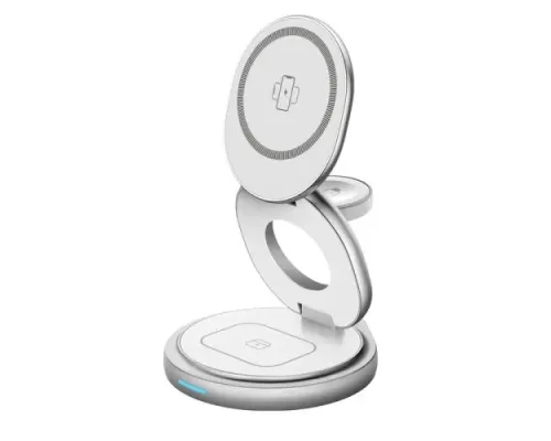 Зарядний пристрій 3 IN1 W27 MAGSAFE (iPhone, iWatch, AirPods) ORIGINAL Silver mag-2000001642245152198