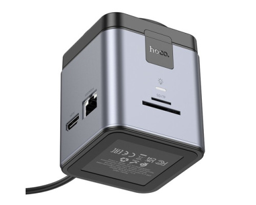 Бездротовий ЗП HOCO HB49 Effortless 9-in-1 wireless fast charging desktop station Gray Деф.пак mag-2000001607763137980
