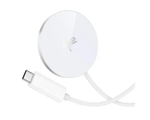 Бездротовий ЗП HOCO CW63 Fast Qi2 magnetic wireless fast charger white mag-6942007661089146752