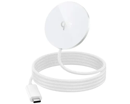 Бездротовий ЗП HOCO CW63 Fast Qi2 magnetic wireless fast charger white mag-6942007661089146752