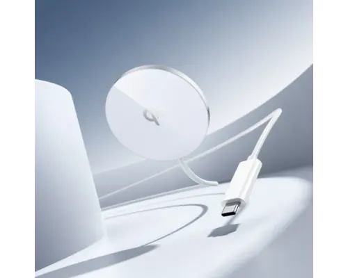 Бездротовий ЗП HOCO CW63 Fast Qi2 magnetic wireless fast charger white mag-6942007661089146752