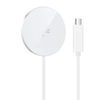 Бездротовий ЗП HOCO CW63 Fast Qi2 magnetic wireless fast charger white mag-6942007661089146752