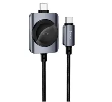 Бездротовий ЗП HOCO CW66 PD100W+iWatch 2-in-1 charging cable Black mag-6942007675680153864