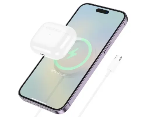 Бездротовий ЗП HOCO CW52 Enjoy magnetic wireless fast charging White mag-6942007611374145605