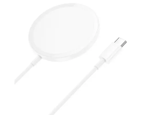 Бездротовий ЗП HOCO CW52 Enjoy magnetic wireless fast charging White mag-6942007611374145605