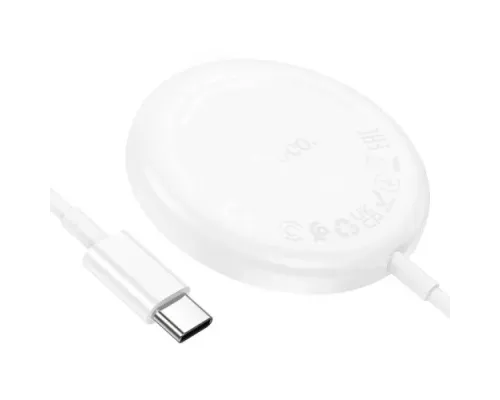 Бездротовий ЗП HOCO CW52 Enjoy magnetic wireless fast charging White mag-6942007611374145605