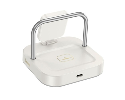Бездротовий ЗП HOCO CQ16A Astute 3-in-1 desktop charger+watch charger milky white mag-6942007639873138661