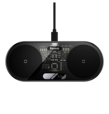 Бездротовий ЗП Baseus Digital LED Display 2in1 Wireless Charger 20W Black WXSX010101 mag-693217261267261639