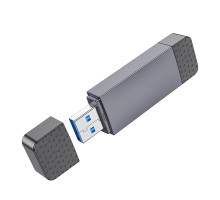 Кардрідер Hoco HB45 Spirit 2-in-1 USB/Type-C 3.0 Колір Сiрий 6942007620529