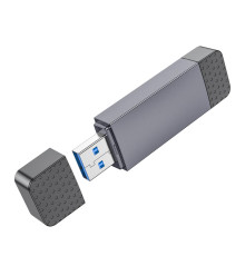 Кардрідер Hoco HB45 Spirit 2-in-1 USB/Type-C 3.0 Колір Сiрий 6942007620529