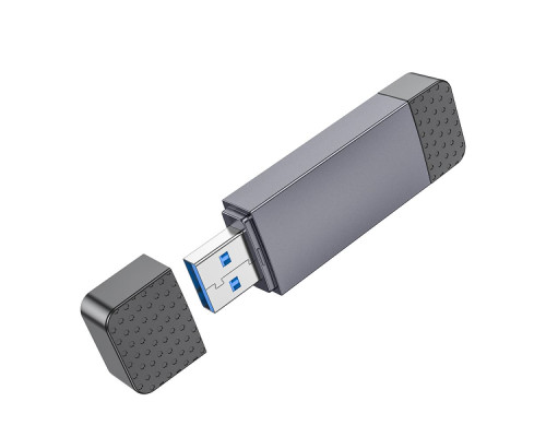 Кардрідер Hoco HB45 Spirit 2-in-1 USB/Type-C 3.0 Колір Сiрий 6942007620529