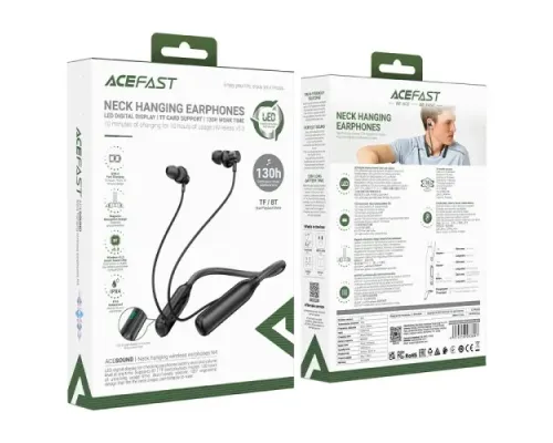Навушники ACEFAST N4 neck hanging wireless earphones Black mag-6974316283607153282