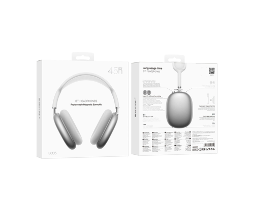 Навушники bluetooth Borofone BO35 silver PLS-00-00161977