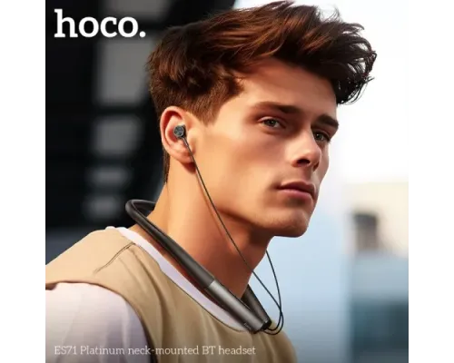 Навушники бездротові HOCO ES71 Platinum neck-mounted BT headset Purple mag-6942007627467144195
