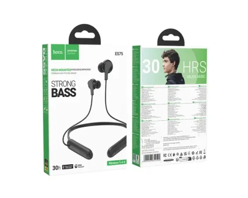 Навушники бездротові HOCO ES75 Niya neck-hanging BT headset Black mag-6942007654524154145