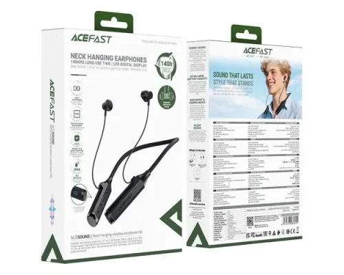 Навушники ACEFAST N6 neck hanging wireless earphones Black mag-6974316285311153348