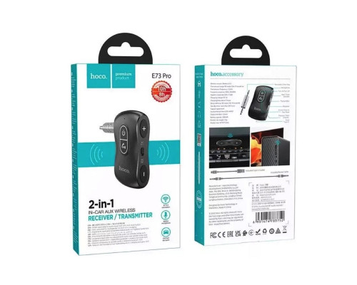 Bluetooth ресивер HOCO E73 Pro Journey AUX BT audio receiver/transmitter Black Star (6931474783752)