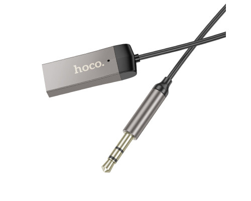 Bluetooth-ресивер HOCO E78 Benefit car AUX BT receiver with cable Black Metal Gray (6942007605663)