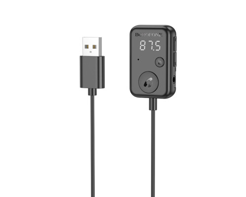 Bluetooth-ресивер BOROFONE BC49 June car BT FM transmitter Black (6941991107481)