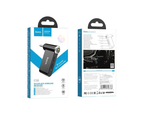 Bluetooth-ресивер HOCO E58 Magic music car AUX BT receiver Black (6931474748768)