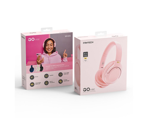 Бездротова Стерео Гарнітура Fantech Go Vibe WH05 Колір Рожевий 6972661287875 ma38249_3667966