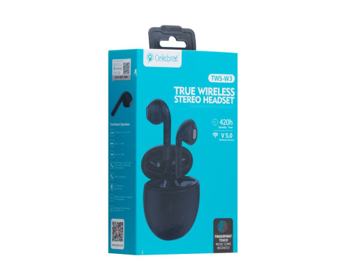 Бездротова Стерео Гарнітура Celebrat TWS-W3 Колір Чорний 6925146992818 ma21670_311665