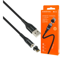 Кабель BOROFONE BU16 Skill magnetic Lightning, 1.2m, nylon braid, aluminum alloy connectors Black NBB-115862