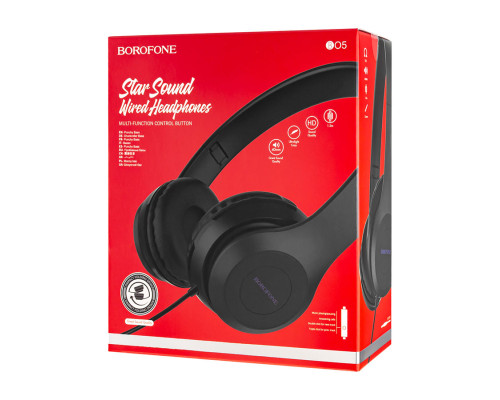 Навушники BOROFONE BO5 Black (Star sound wired headphones) NBB-139306