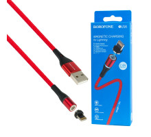 Кабель BOROFONE BU16 Skill magnetic Lightning, 1.2m, nylon braid, aluminum alloy connectors Red NBB-115863