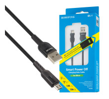 Кабель BOROFONE BU17 Starlight smart power off charging Micro-USB Black NBB-115869