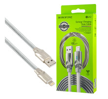 Кабель BOROFONE BU12 Synergy Lightning 2.4A 1.2m Silver NBB-124681