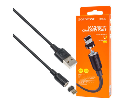 Кабель BOROFONE BX41 Amiable magnetic charging cable for Lightning 2.4A 1m Black NBB-115911