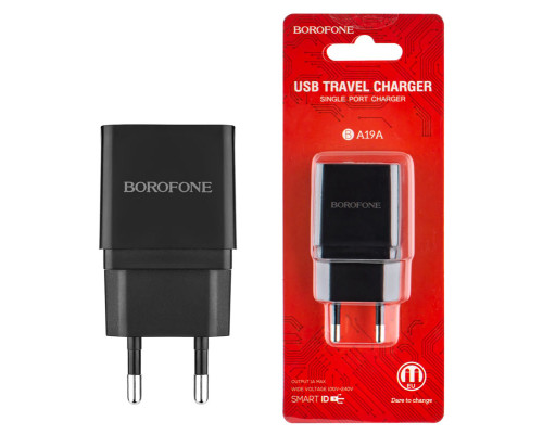 Зарядний пристрій BOROFONE BA19A USB, black NBB-128873