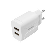 Зарядний пристрій BOROFONE BA37A 2USB, White (with Type-C cable) NBB-128874