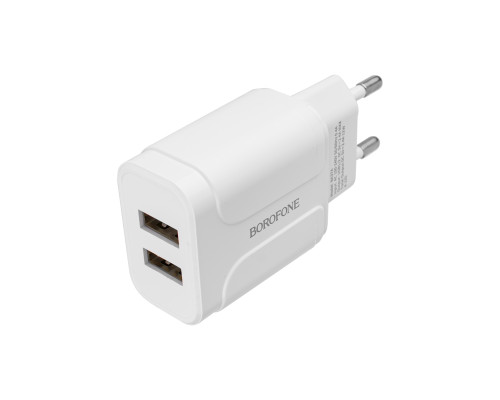 Зарядний пристрій BOROFONE BA37A 2USB, White (with Type-C cable) NBB-128874