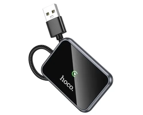 Автомобільний бездротовий адаптер HOCO HU1 Way car wireless CarPlay adapter metal grey mag-6942007623674145537