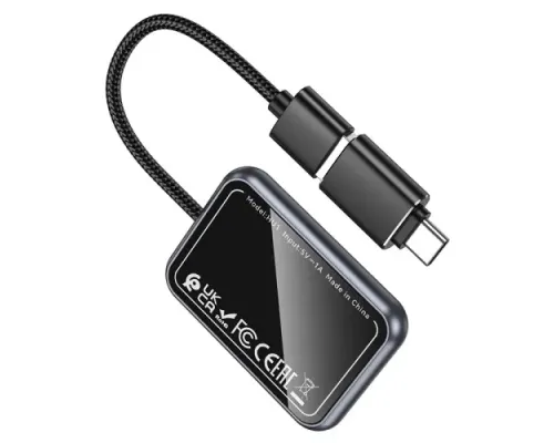Автомобільний бездротовий адаптер HOCO HU1 Way car wireless CarPlay adapter metal grey mag-6942007623674145537