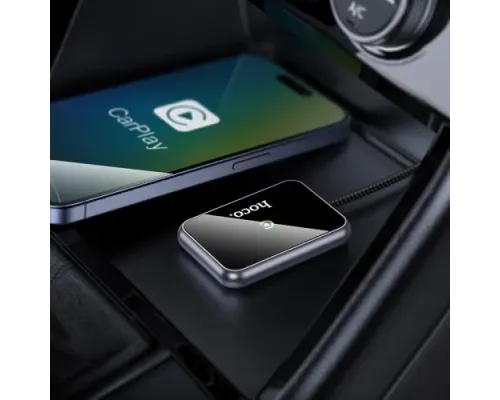 Автомобільний бездротовий адаптер HOCO HU1 Way car wireless CarPlay adapter metal grey mag-6942007623674145537
