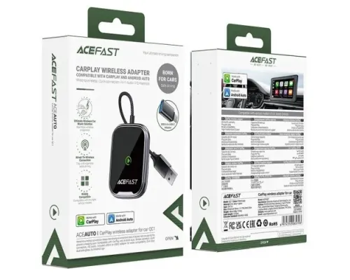 Автомобільний CarPlay ACEFAST QC1 wireless adapter for car Metal grey mag-6974316285793153839