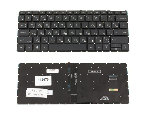 Клавіатура для ноутбука HP (ProBook: 830 G8, 835 G8) rus, black, без фрейма, підсвічування клавіш NBB-112070