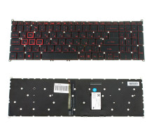 Клавіатура для ноутбука ACER (AS: SP515-51) rus, black, без кадру, підсвічування клавіш (RED) NBB-115730