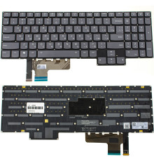 Клавіатура для ноутбука LENOVO (S7-15 series), rus, black, без фрейму, підсвічування клавіш (RGB)