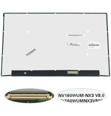 Матриця 16.0" NV160WUM-NX3 (1920 * 1200, 40pin (eDP, IPS, 165Hz, 500cd/m2, sRGB 100%), LED, SLIM (без додаткової панелі), матова, роз'єм справа внизу) для ноутбука