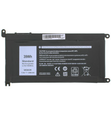 Батарея для ноутбука DELL WDX0R (Inspiron: 15 5568, 13 5368, 13 5378) 11.4V 3400mAh 39Wh Black NBB-126025