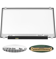 Матриця 17.3" N173FGA-E44 (1600 * 900, 30pin (eDP), LED, SLIM (вертикальні вушка), глянець, роз'єм зліва внизу) для ноутбука NBB-128579