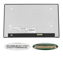 Матриця 14.0" NE140WUM-NY1 (1920 * 1200, 40pin (eDP, 165Hz, 400cd/m2, колір 99% sRGB), LED, SLIM (без доп. панелі), матова, роз'єм справа внизу) для ноутбука NBB-130045