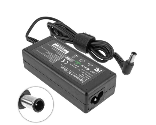 Блок живлення для ноутбука SONY 19V, 3.0A, 60W, 6.5*4.4-PIN, L-образний роз'єм, Replacement AC Adapter) black (без кабелю!) NBB-130152