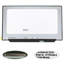 Матриця 17.3 B173HAN04.9 (1920*1080, 40pin(eDP, IPS, 144HZ, 300cd/m2, 45% NTSC), LED, SLIM(без планок та вушок), матова, роз'єм справа внизу) NBB-132231